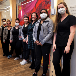 Team of nurses in a uniform